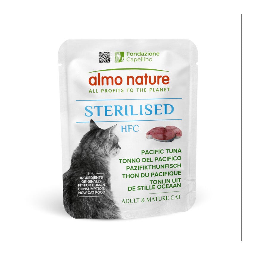 Almo Nature HFC Sterilised At&uacute;n del Pac&iacute;fico sobre para gatos